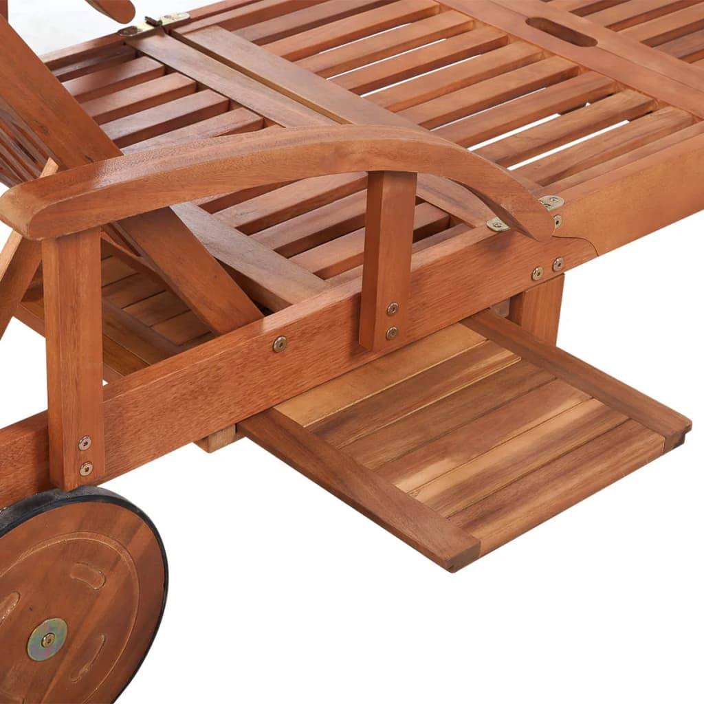 Helloshop26 - Transat chaise longue bain de soleil lit de jardin terrasse meuble d'extérieur avec coussin bois d'acacia solide - Imagen 7