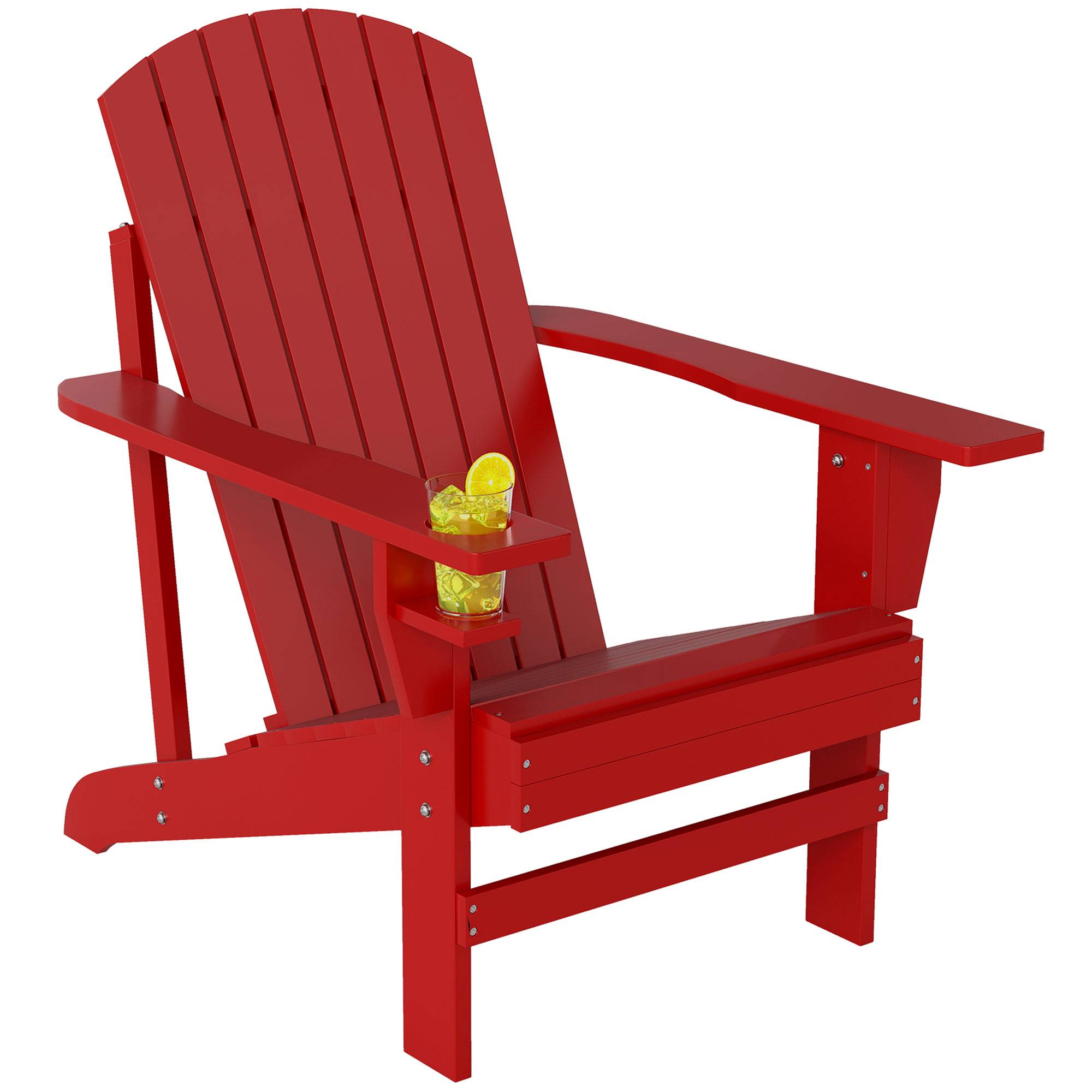 Fauteuil de jardin Andirondack, chaise d'extérieur, 72 cm x 97 cm x 92 cm, rouge - Image 1