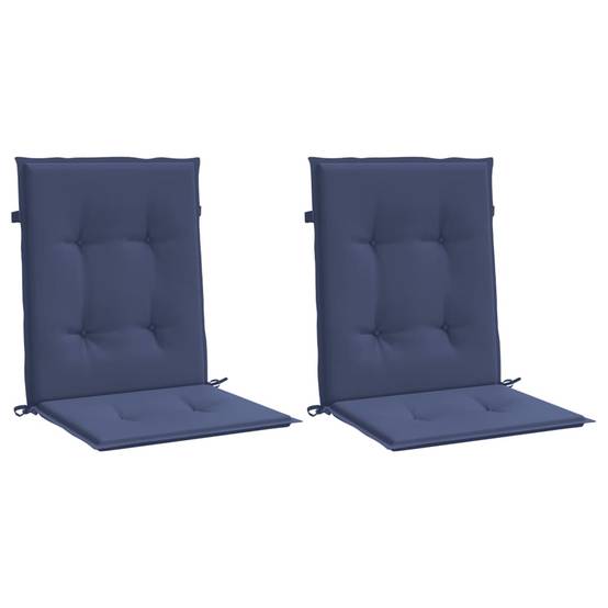 Lot de 2 Coussins Fauteuil Dossier Bas Tissu Polyester Imperméable pour Extérieur Bleu Marine 100x50cm – ComfortXL Outdoor Living - Image 3