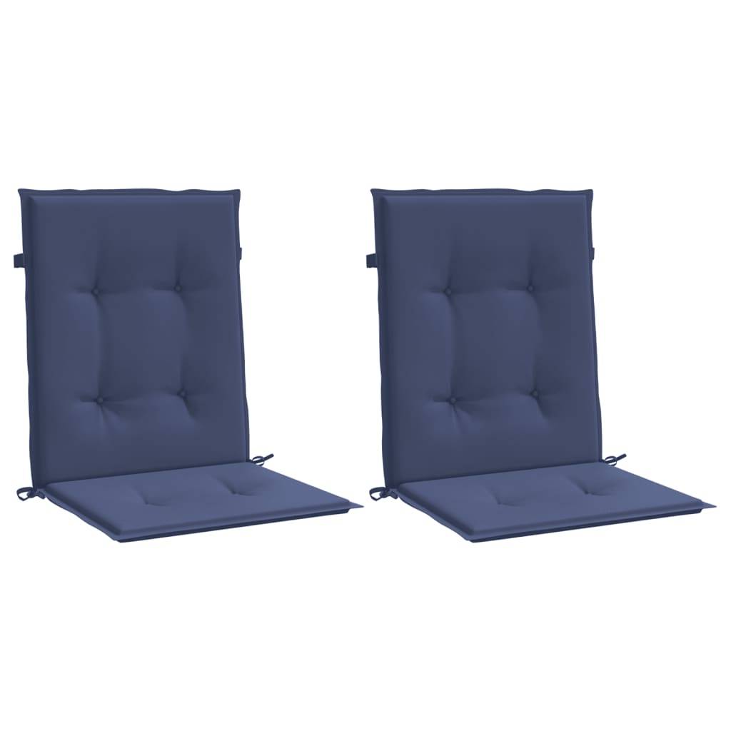 Lot de 2 Coussins Fauteuil Dossier Bas Tissu Polyester Imperméable pour Extérieur Bleu Marine 100x50cm – ComfortXL Outdoor Living - Image 3