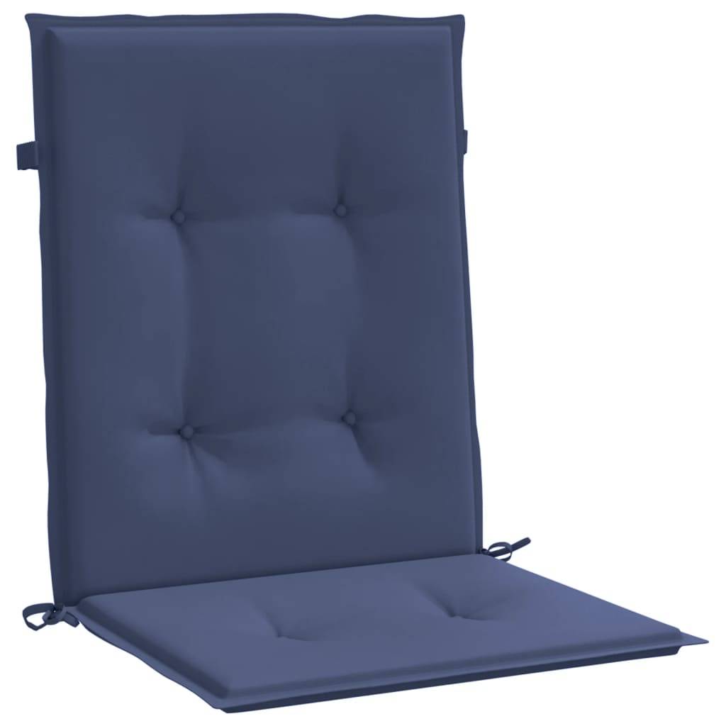 Lot de 2 Coussins Fauteuil Dossier Bas Tissu Polyester Imperméable pour Extérieur Bleu Marine 100x50cm – ComfortXL Outdoor Living - Image 5