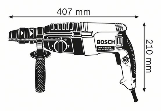 Bosch - Perforateur BOSCH SDS-plus GBH 2-26 Professional - 830W 2.7J - Avec coffret et poignée - 06112A3000 - Image 4
