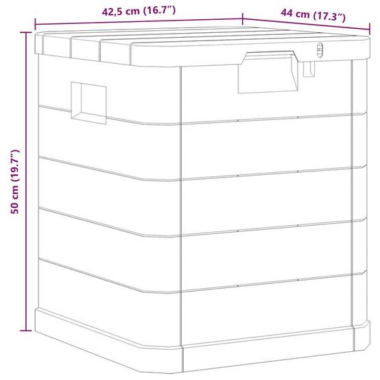 Caisse de Rangement en Plastique Aspect Bois Verrouillable pour Jardin 90L Marron 42,5x44x50 cm – ComfortXL Outdoor Living - Image 5