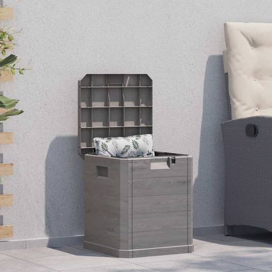 Caisse de Rangement en Plastique Aspect Bois Verrouillable pour Jardin 90L Marron 42,5x44x50 cm – ComfortXL Outdoor Living - Image 1