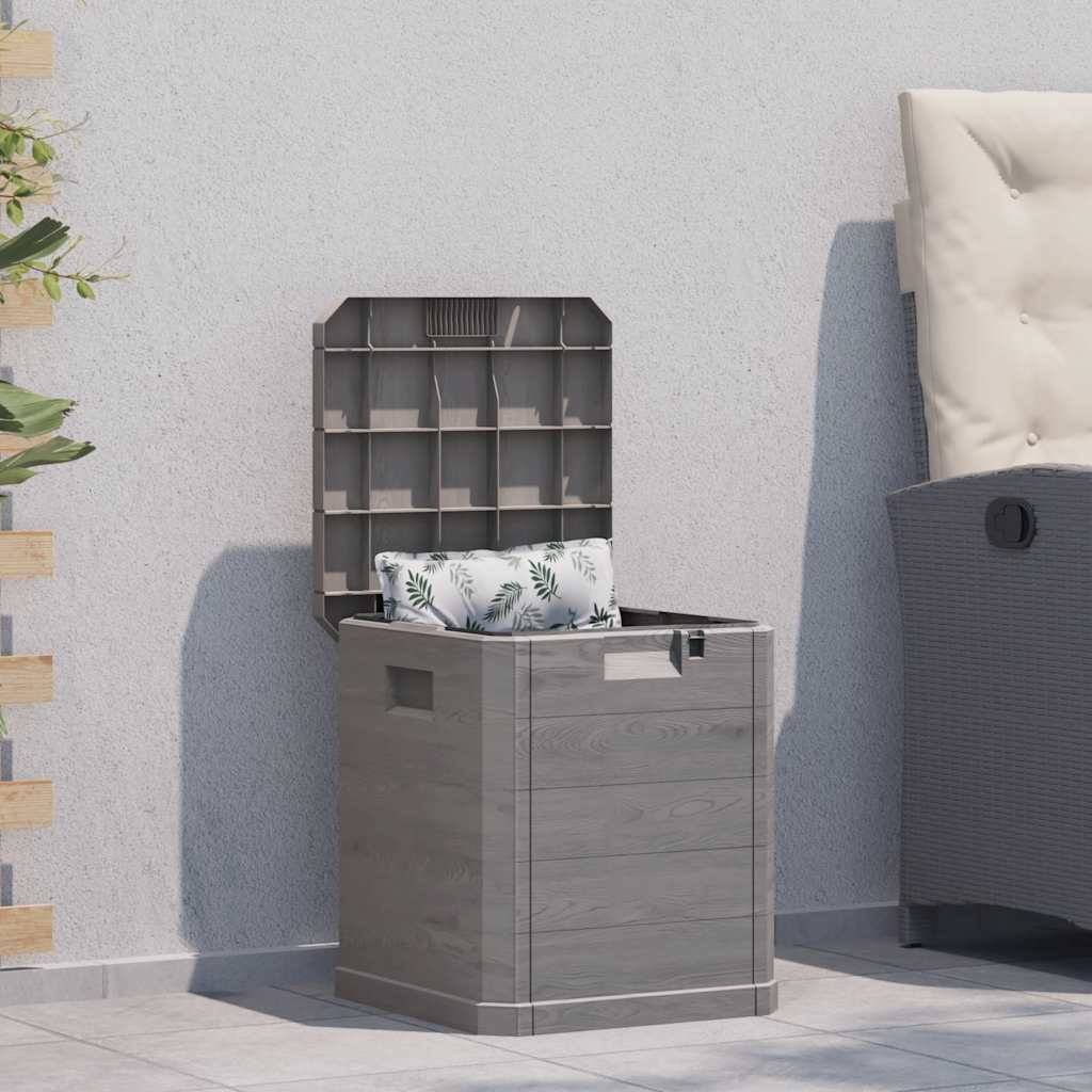 Caisse de Rangement en Plastique Aspect Bois Verrouillable pour Jardin 90L Marron 42,5x44x50 cm – ComfortXL Outdoor Living - Image 1