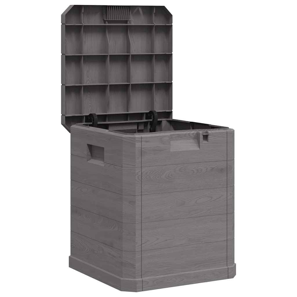 Caisse de Rangement en Plastique Aspect Bois Verrouillable pour Jardin 90L Marron 42,5x44x50 cm – ComfortXL Outdoor Living - Image 2