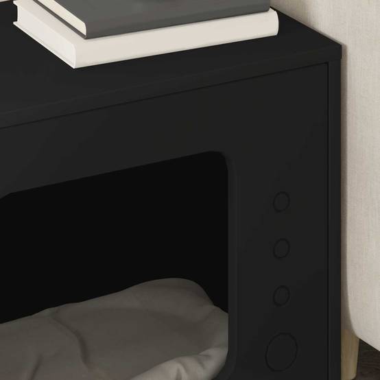 Maison Chat Élégante Bois Moderne Repos Noir 51cm pour Chat Robuste Sûr - ComfortXL Outdoor Living - Image 4
