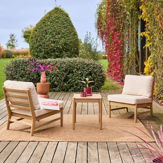 sweeek - Salon de jardin bois d'acacia naturel 2 places - Lunari | sweeek - Image 4