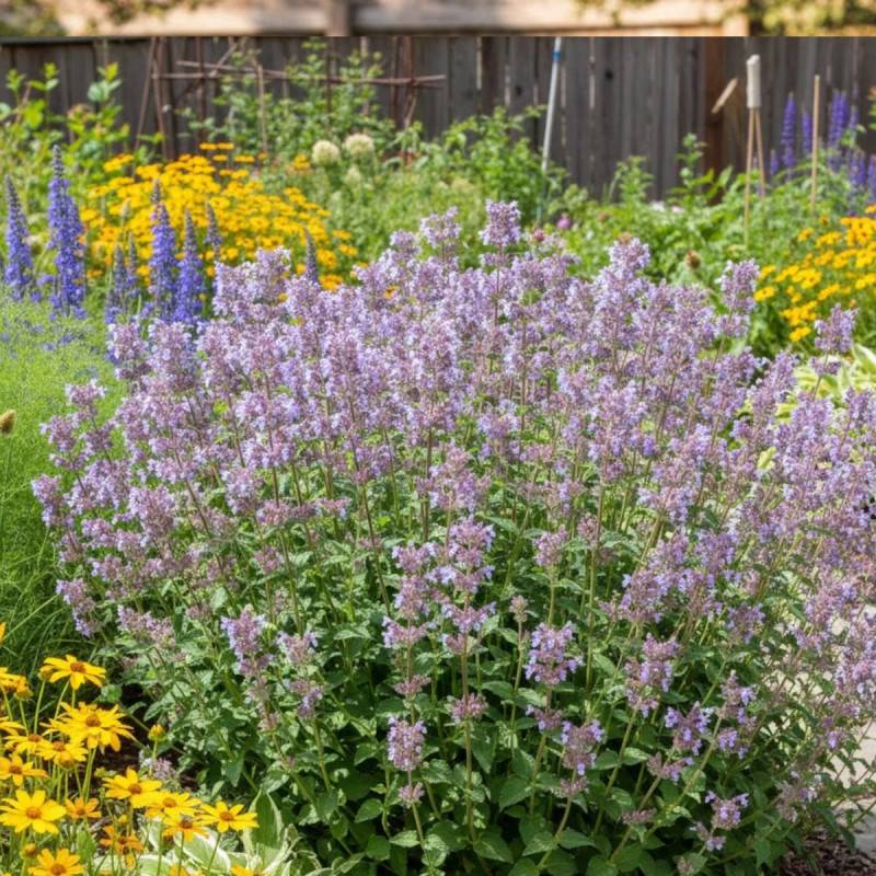 Herbe aux chats - Menthe des chats racemosa Grog, Nepeta à fleurs Bleue/Violette - feuillage Persistant - Godet - 5/20 cm - Imagen 1