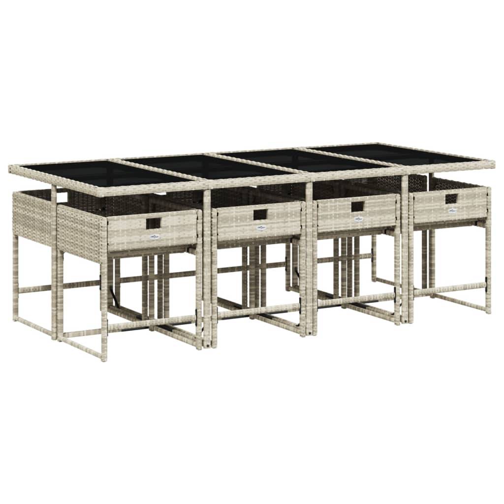 ComfortXL - Salon de Jardin Encastrable 8 Personnes Gris, Table 220cm et Chaises Compactes, Gain de Place – ComfortXL Outdoor Living - Image 3