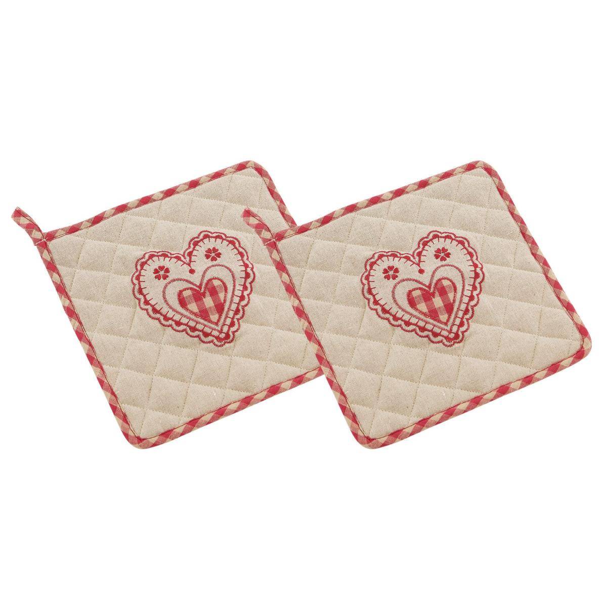 Aubry Gaspard - Manique motif coeur (Lot de 2)