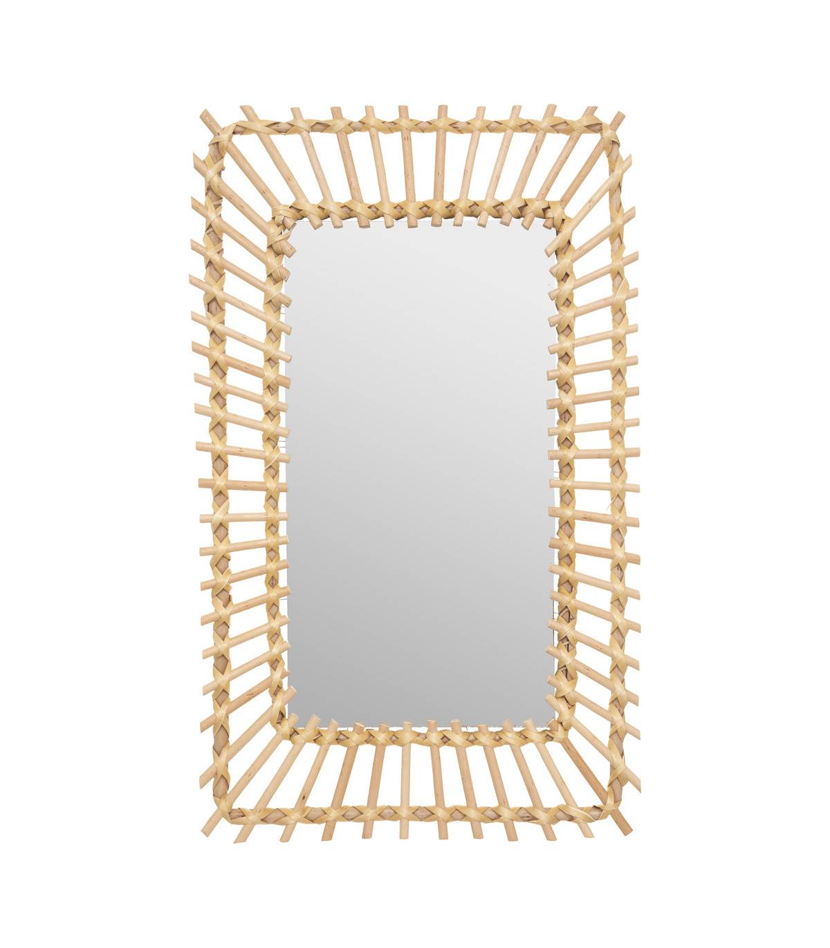 Miroir mural rectangle en Rotin 35 x 58 cm - Imagen 1