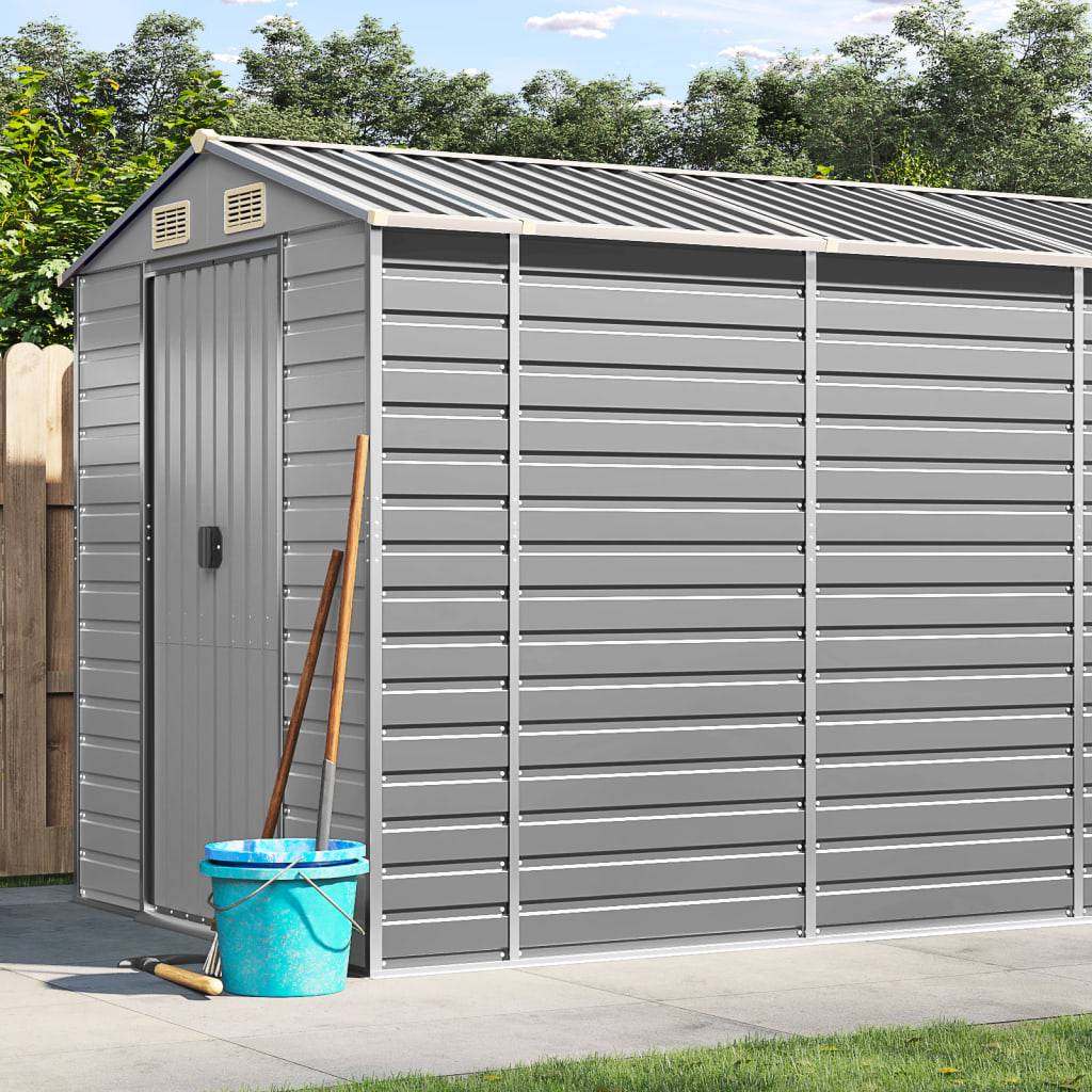 Vidaxl - Abri de jardin gris clair 191 x 470 x 198 cm en acier galvanisé vidaXL 3188246