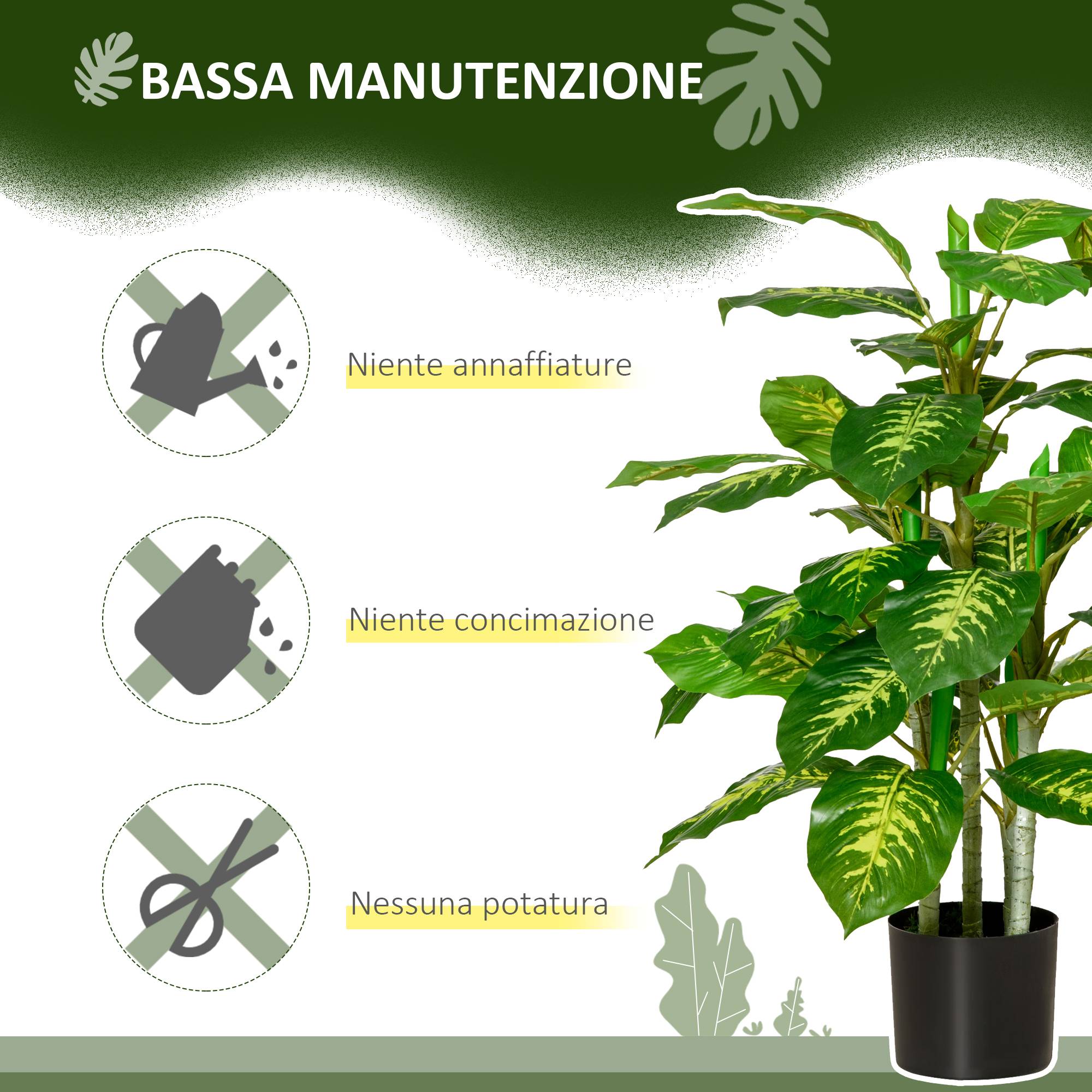 Plante artificielle persistante avec pot Φ17x14,5cm noir, intérieur, 95cm - Image 8