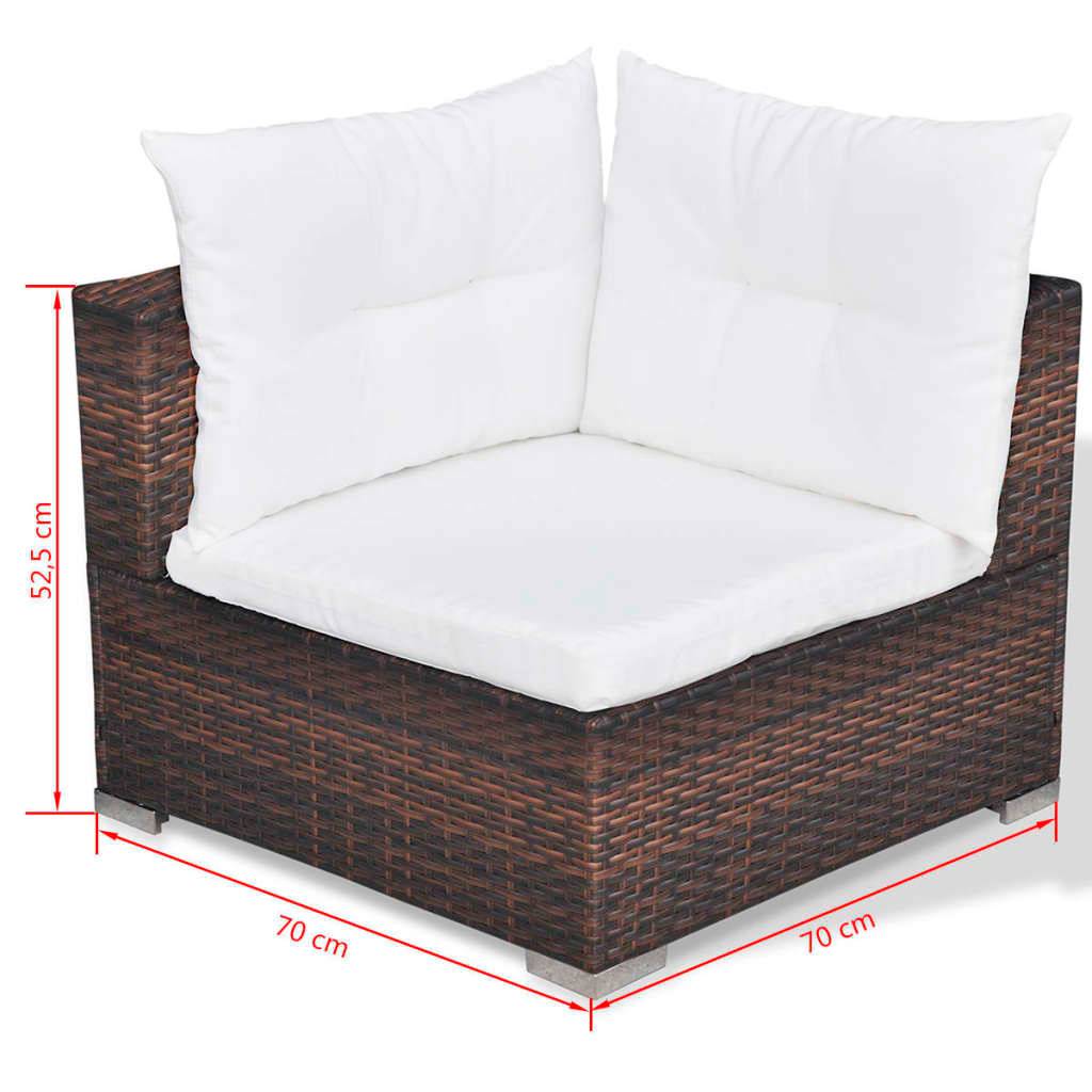 Vidaxl - Salon de jardin 10 pcs avec coussins Résine tressée Marron vidaXL 41875 - Imagen 3