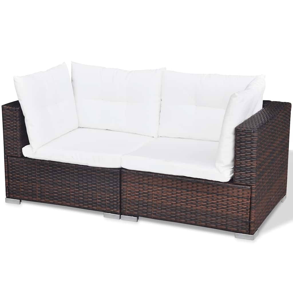 Vidaxl - Salon de jardin 10 pcs avec coussins Résine tressée Marron vidaXL 41875 - Imagen 7