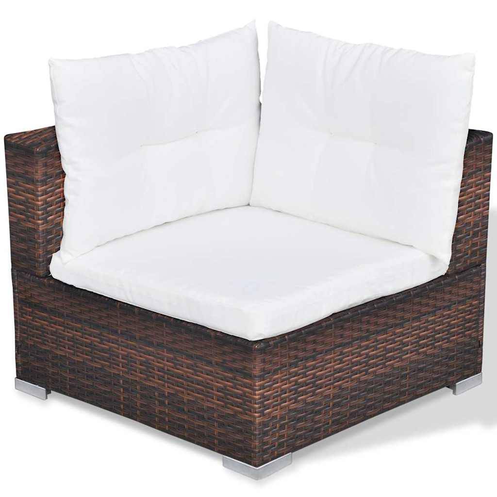 Vidaxl - Salon de jardin 10 pcs avec coussins Résine tressée Marron vidaXL 41875 - Imagen 8