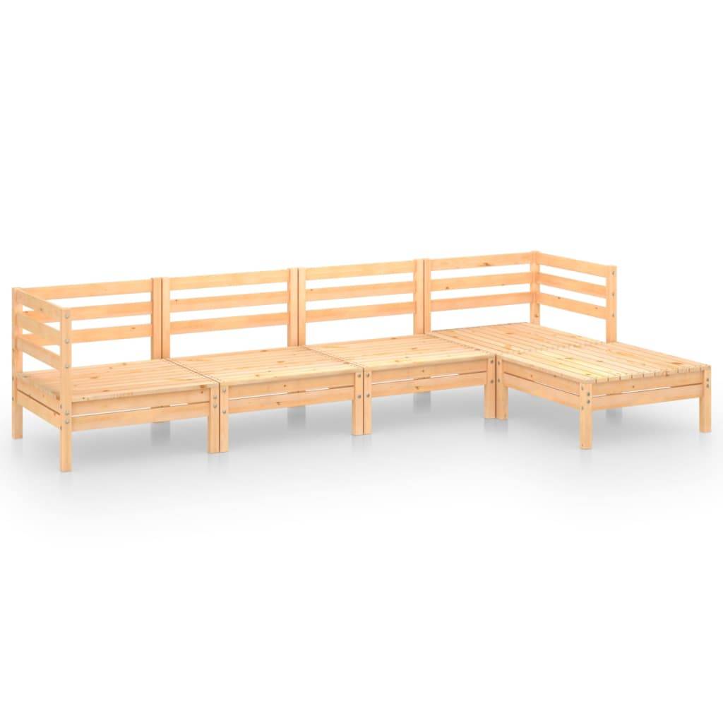 Maison Chic - 5 pcs salon de jardin - Mobilier d'extérieur - Mobilier de jardin Bois de pin massif-JU7533 - Image 1