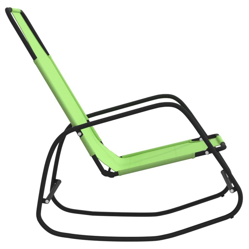 Helloshop26 - Transat chaise longue bain de soleil lit de jardin terrasse meuble d'extérieur à bascule vert acier et textilène - Imagen 3