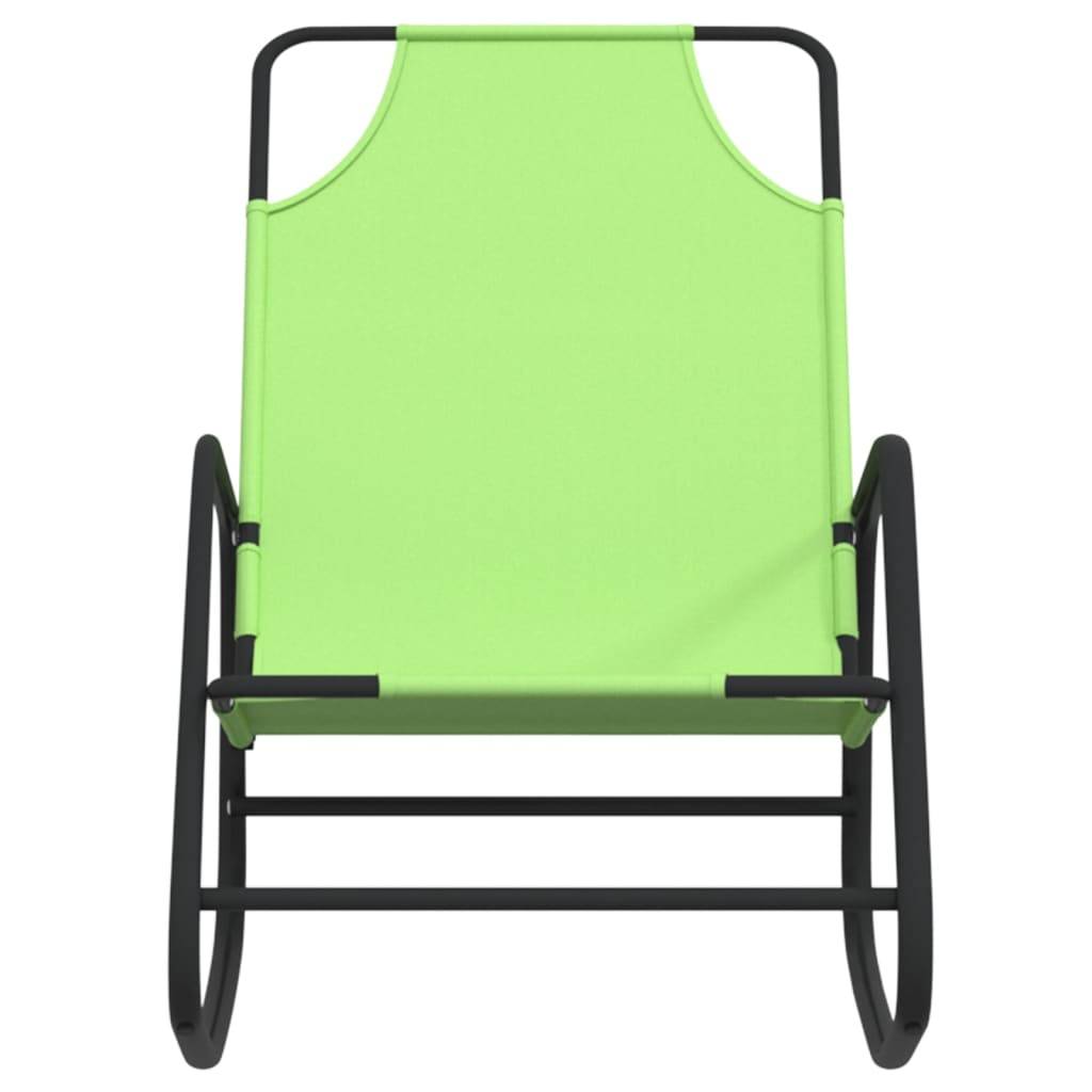Helloshop26 - Transat chaise longue bain de soleil lit de jardin terrasse meuble d'extérieur à bascule vert acier et textilène - Imagen 2