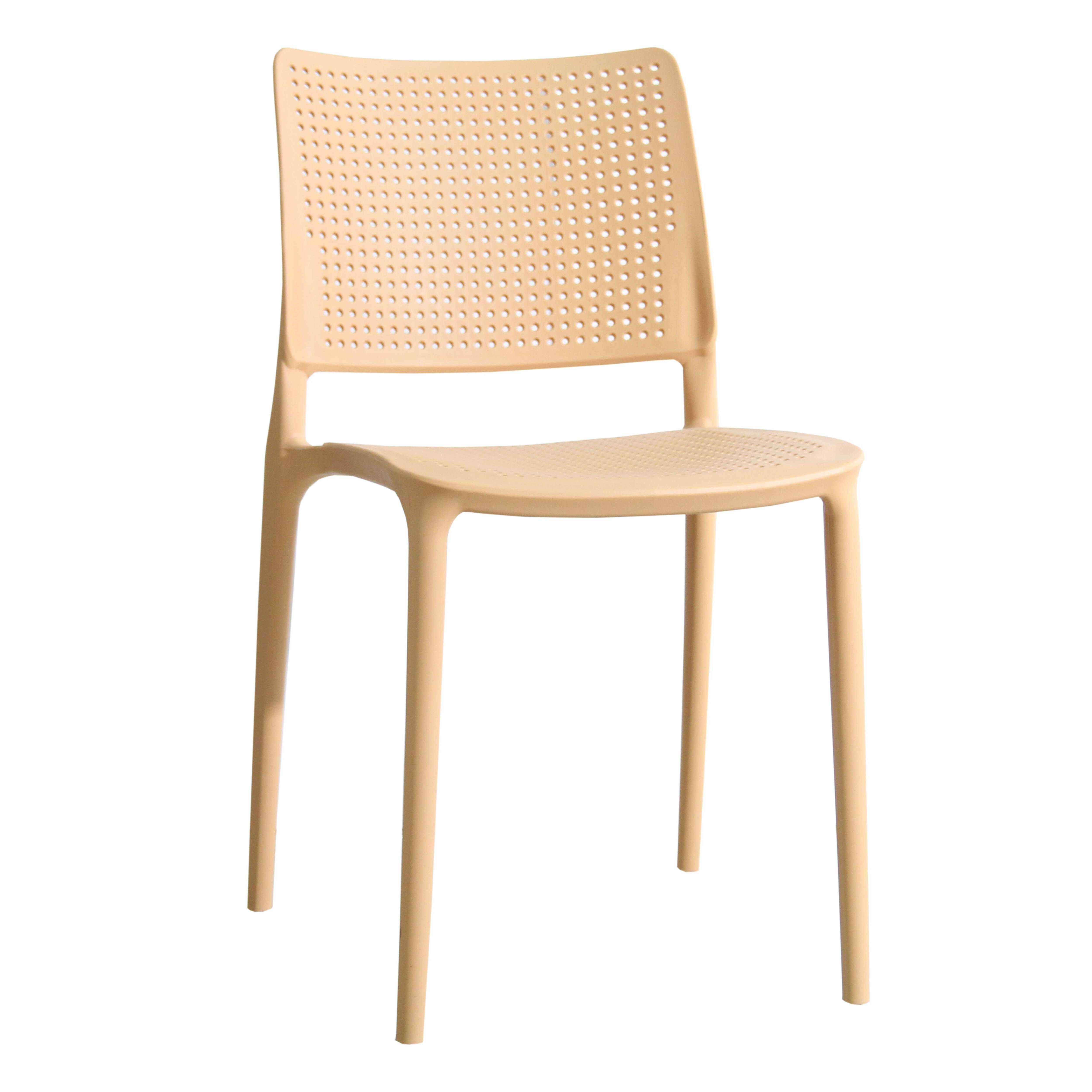 Oviala - Chaise de terrasse ajourée en plastique jaune clair Riga - Oviala - Image 1