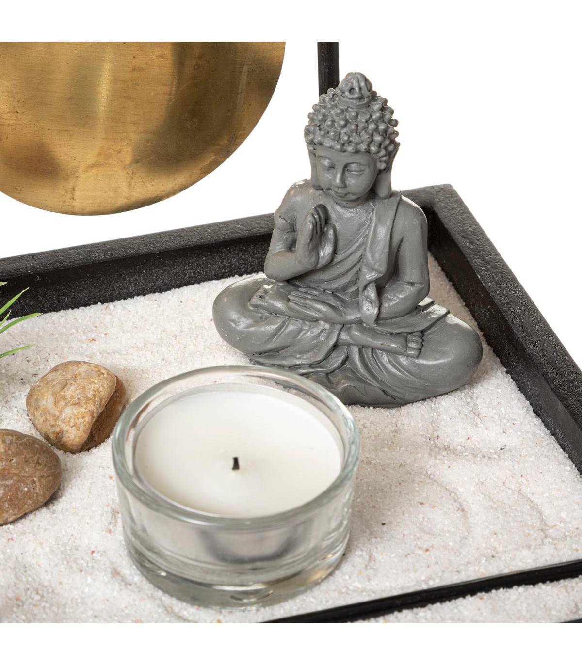 Jardin Zen Coffret Tiroir Bouddha avec Bougie, Gong et décoration - Imagen 3