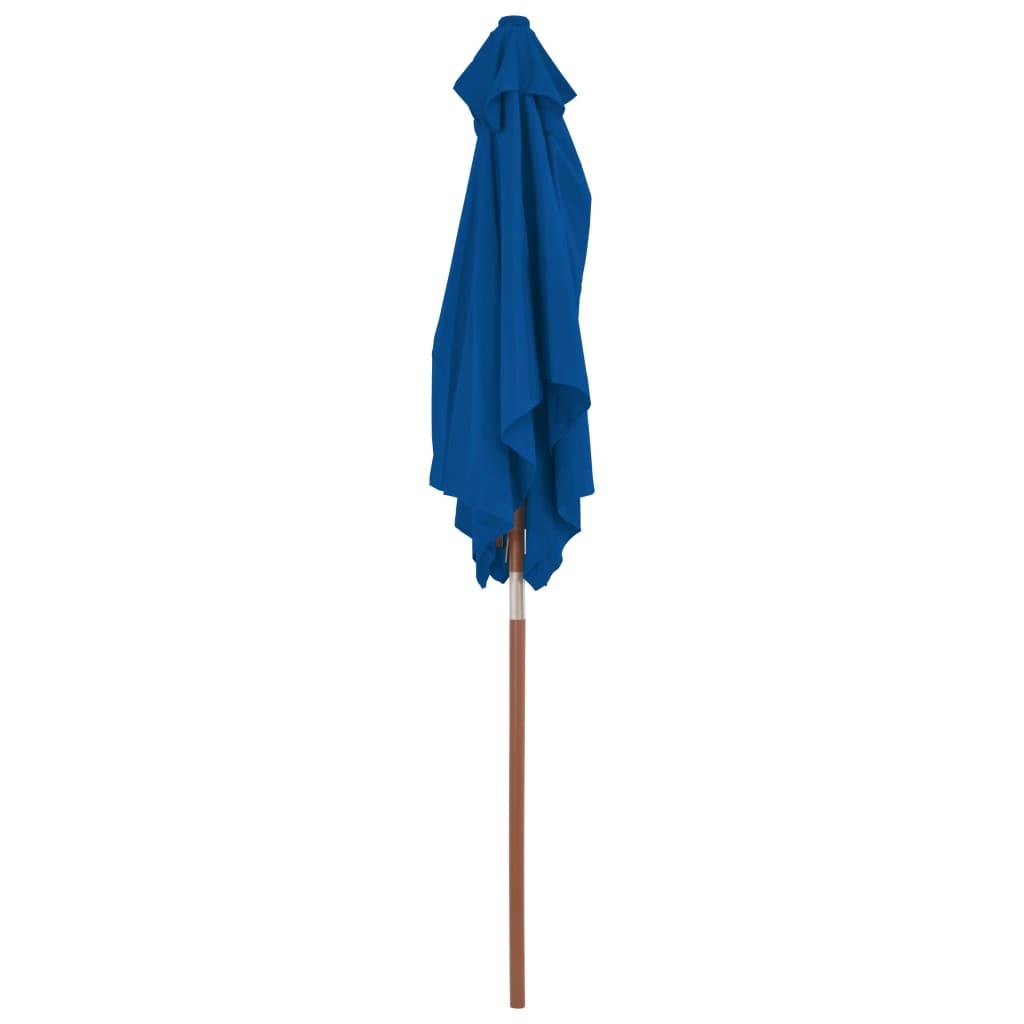 Helloshop26 - Parasol d'extérieur avec mât en bois 150 x 200 cm bleu - Imagen 5