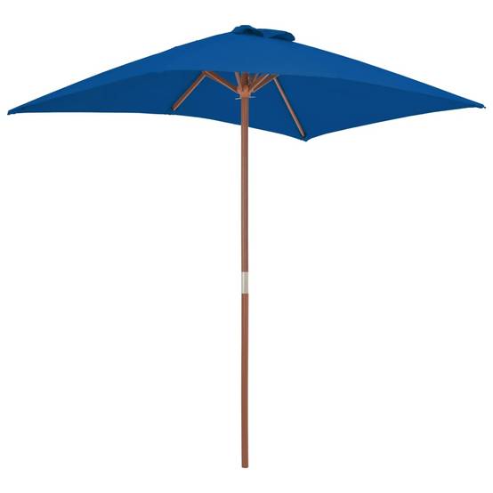 Helloshop26 - Parasol d'extérieur avec mât en bois 150 x 200 cm bleu - Imagen 2