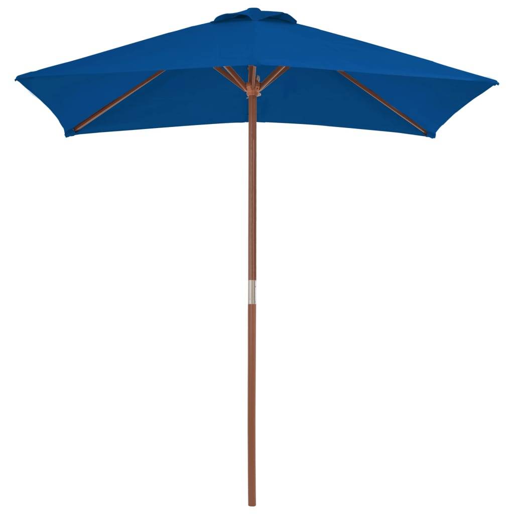 Helloshop26 - Parasol d'extérieur avec mât en bois 150 x 200 cm bleu - Imagen 4