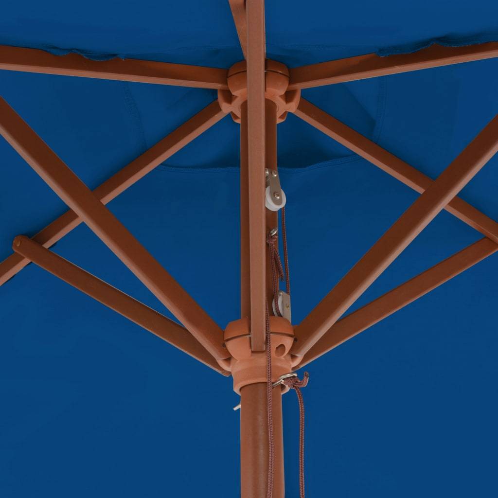 Helloshop26 - Parasol d'extérieur avec mât en bois 150 x 200 cm bleu - Imagen 6
