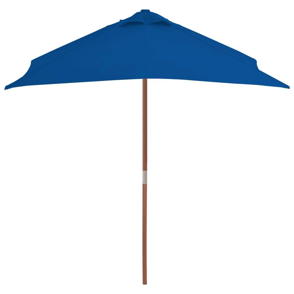 Helloshop26 - Parasol d'extérieur avec mât en bois 150 x 200 cm bleu - Imagen 3