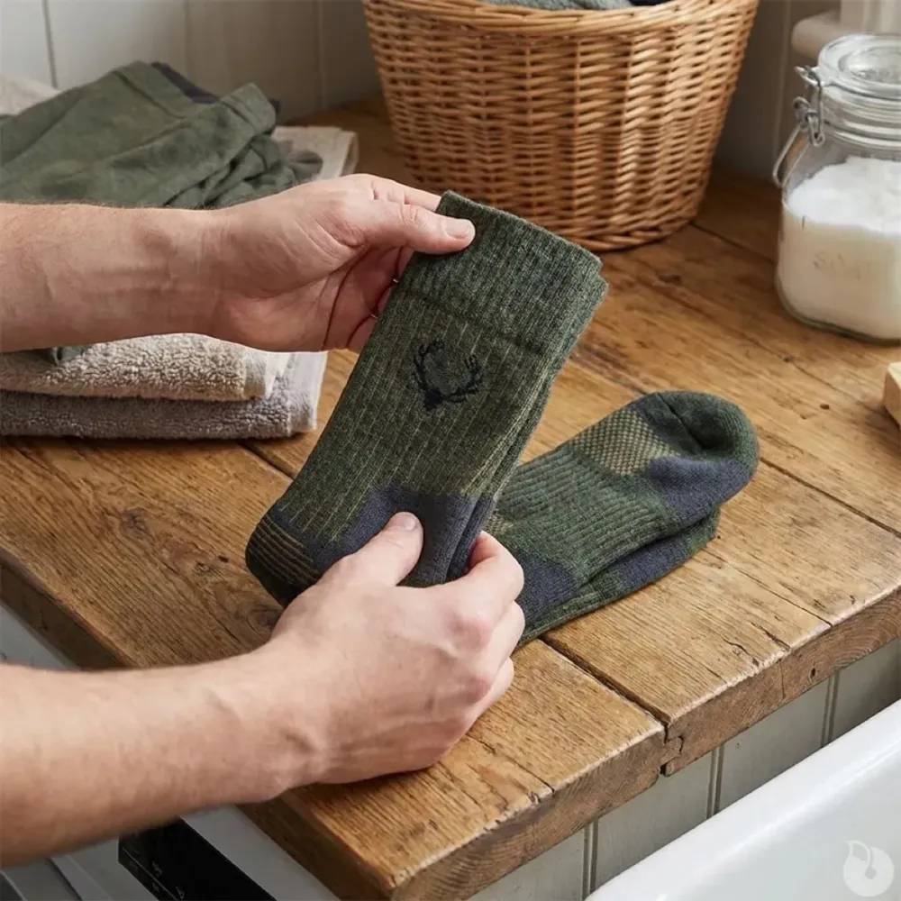 Chaussettes mi-hautes cerf kaki laine mérino 40% polyamide Taille 47 / 50 - Image 5