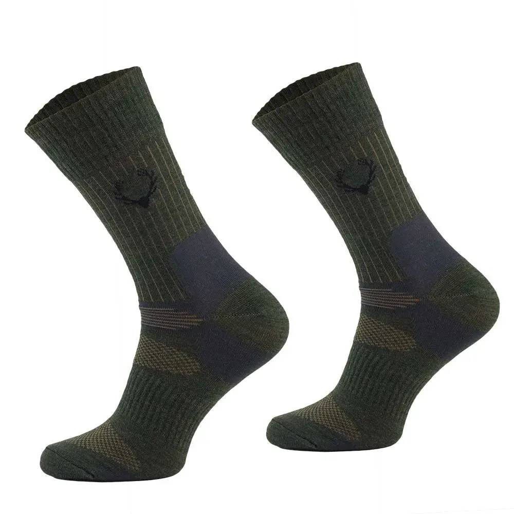 Chaussettes mi-hautes cerf kaki laine mérino 40% polyamide Taille 47 / 50 - Image 2