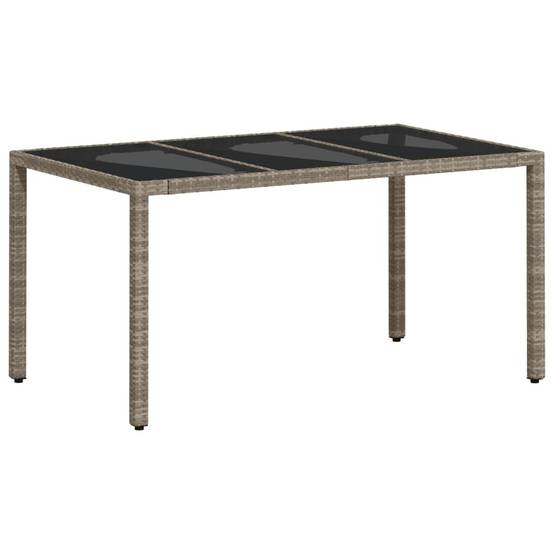 Table de jardin résine tressée verre gris clair 150 x 90 x 75 cm - PANGIVO - Image 2