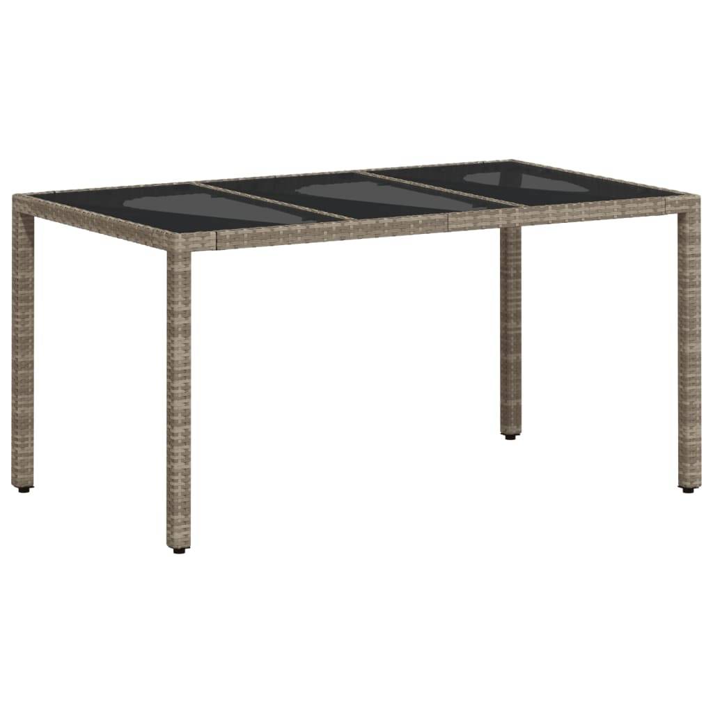 Table de jardin résine tressée verre gris clair 150 x 90 x 75 cm - PANGIVO - Image 2