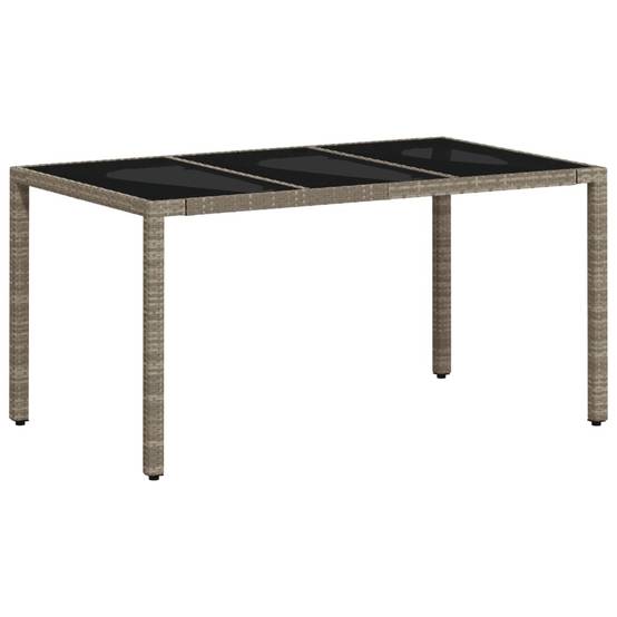 Table de jardin résine tressée verre gris clair 150 x 90 x 75 cm - PANGIVO - Image 7