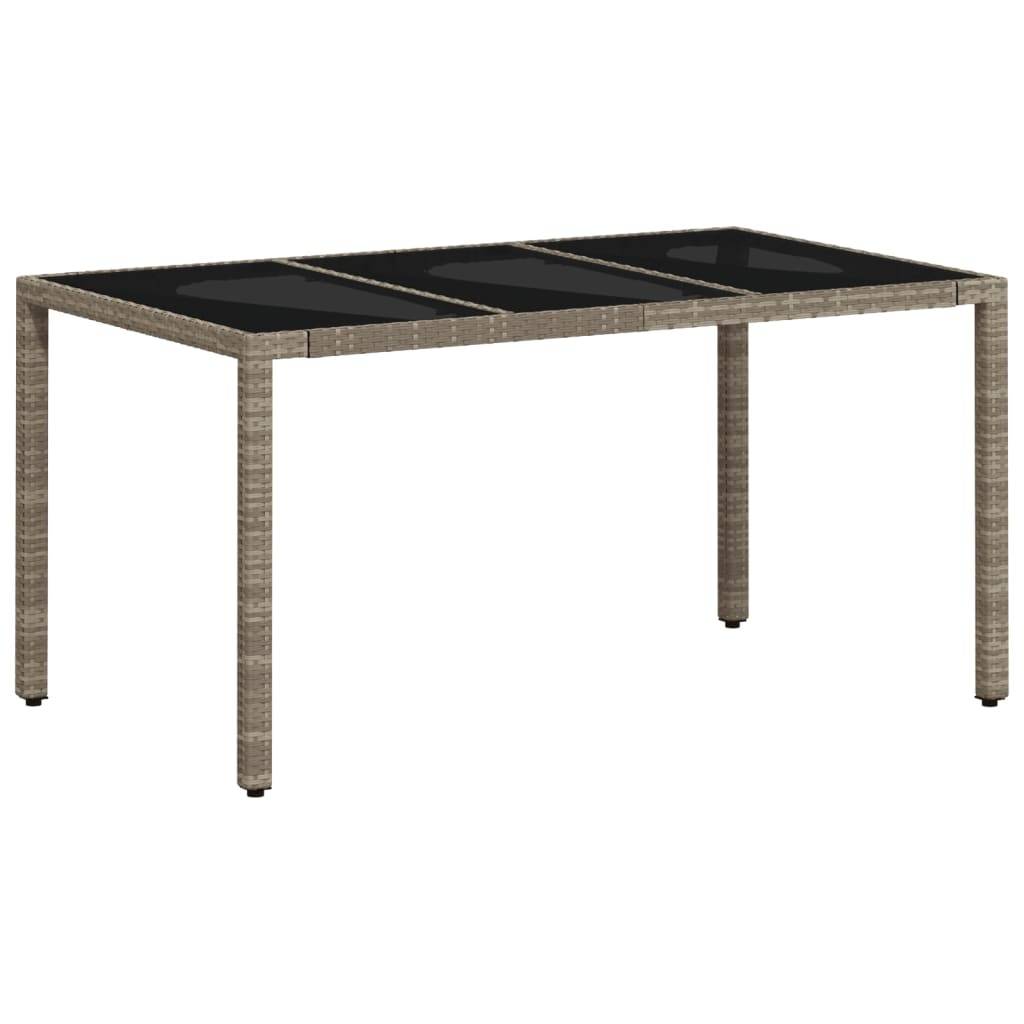 Table de jardin résine tressée verre gris clair 150 x 90 x 75 cm - PANGIVO - Image 7