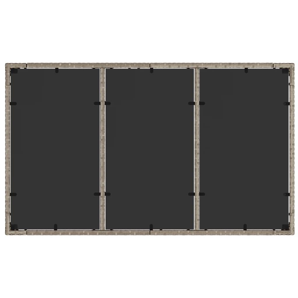 Table de jardin résine tressée verre gris clair 150 x 90 x 75 cm - PANGIVO - Image 8