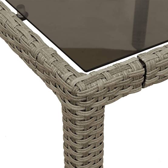 Table de jardin résine tressée verre gris clair 150 x 90 x 75 cm - PANGIVO - Image 9