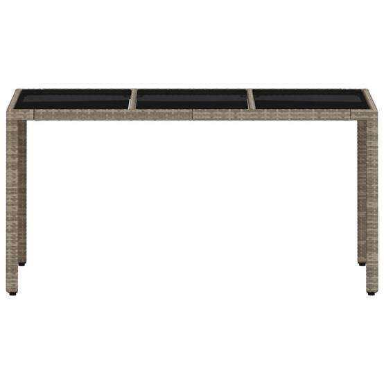 Table de jardin résine tressée verre gris clair 150 x 90 x 75 cm - PANGIVO - Image 5