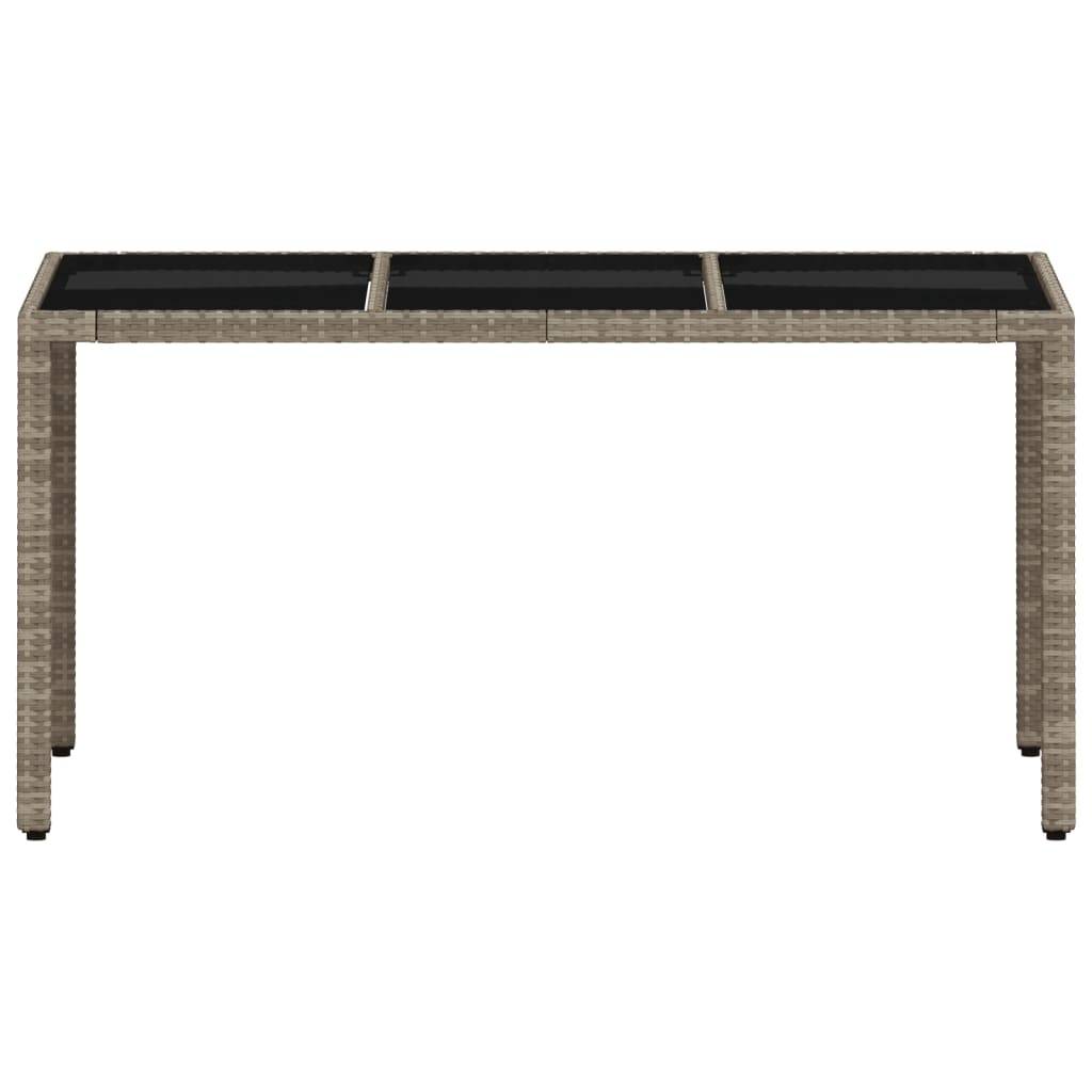 Table de jardin résine tressée verre gris clair 150 x 90 x 75 cm - PANGIVO - Image 5
