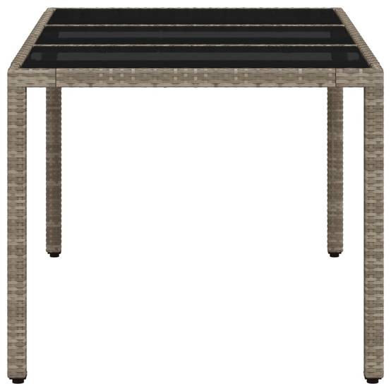 Table de jardin résine tressée verre gris clair 150 x 90 x 75 cm - PANGIVO - Image 6