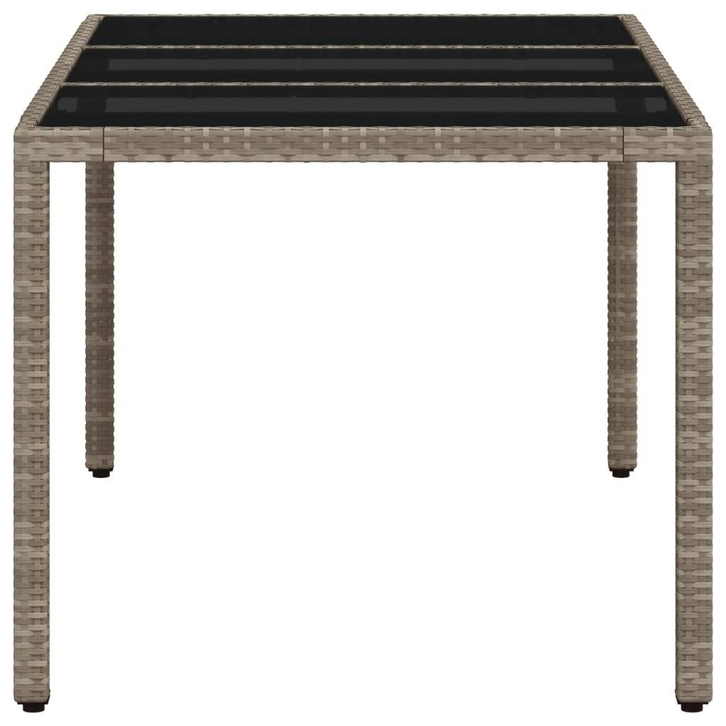Table de jardin résine tressée verre gris clair 150 x 90 x 75 cm - PANGIVO - Image 6