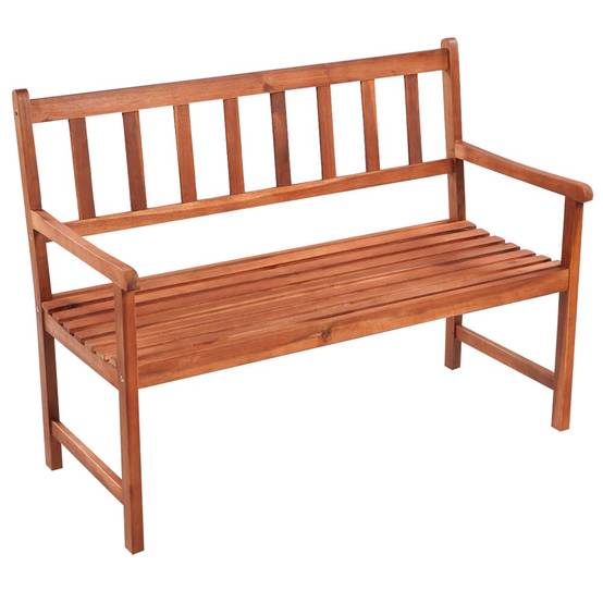PANGIVO - Banc de jardin bois d'acacia naturel et taupe 120 x 58 x 90 cm - PANGIVO - Image 2