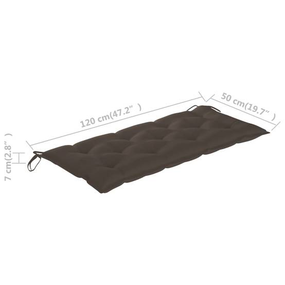 PANGIVO - Banc de jardin bois d'acacia naturel et taupe 120 x 58 x 90 cm - PANGIVO - Image 10