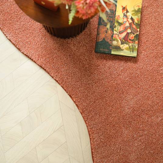 Decoweb - Tapis contemporain de forme organique - Influence - Rose corail - 120 x 180 cm - Decoweb - Image 2