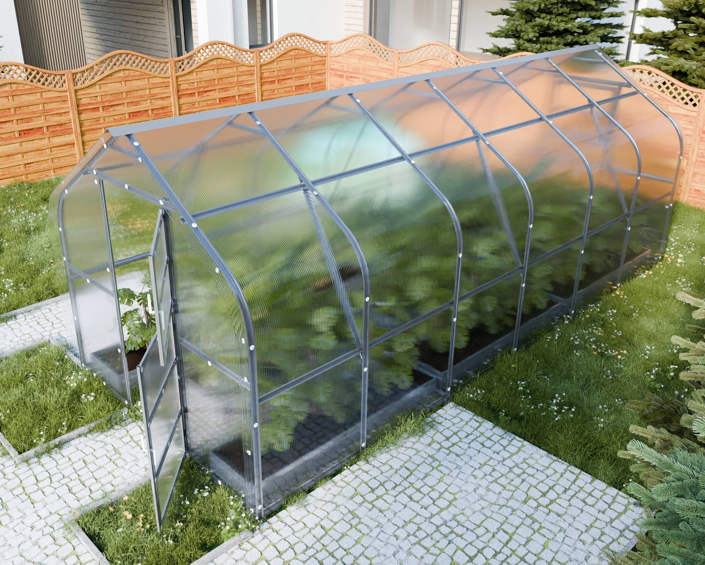 KLASIKA GREENHOUSES - Serre KLASIKA*DROP 15m2, 2,5m x 6m, 4 mm avec revêtement en polycarbonate - Image 3