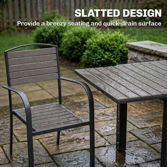 Salon de jardin aluminiums et composites gris 225 x 85 x 75 cm - PANGIVO - Image 10