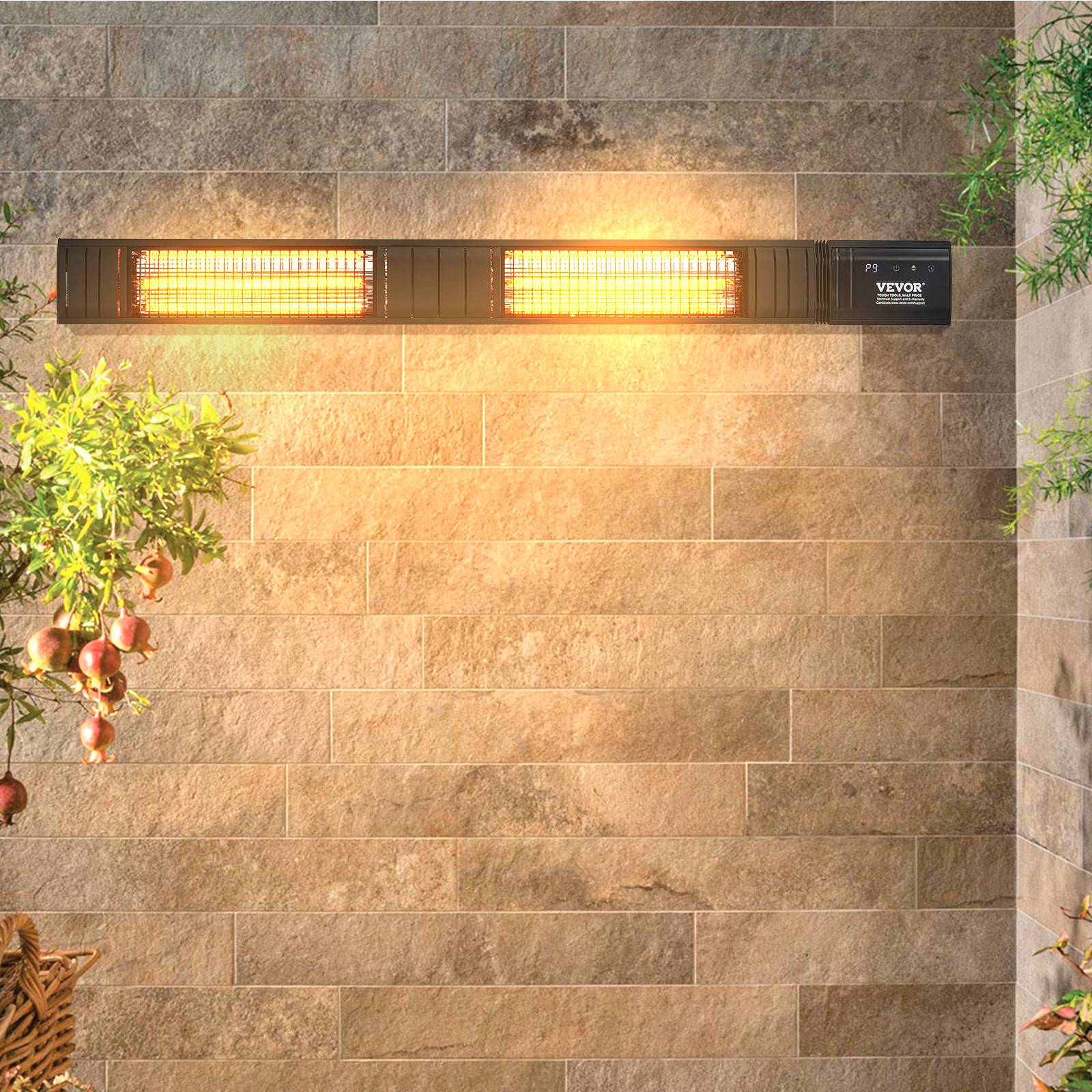 Vevor - VEVOR Chauffage extérieur terrasse 3000 W, infrarouge, télécommande, 9 vitesses. IP65, mural, patio. - Image 8