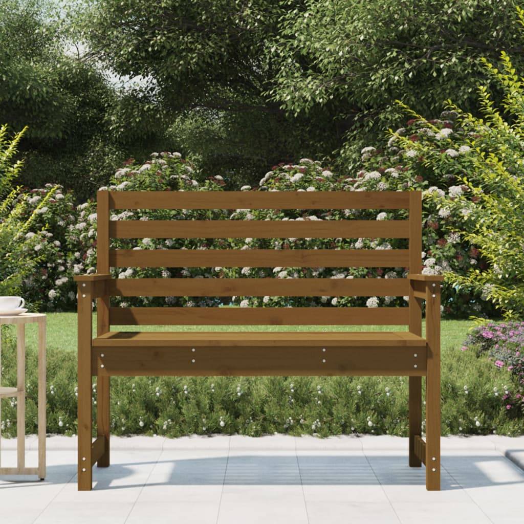 Maison Chic - Banc de jardin - Banc d'extérieur - Banquette marron miel 109x48x91,5 cm bois de pin massif - Imagen 3